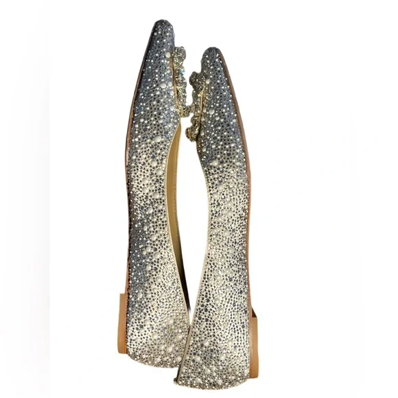 Badgley Mischka Crystal Brooch Flats Size 8.5 Sparkly Perfection - Picture 4 of 9